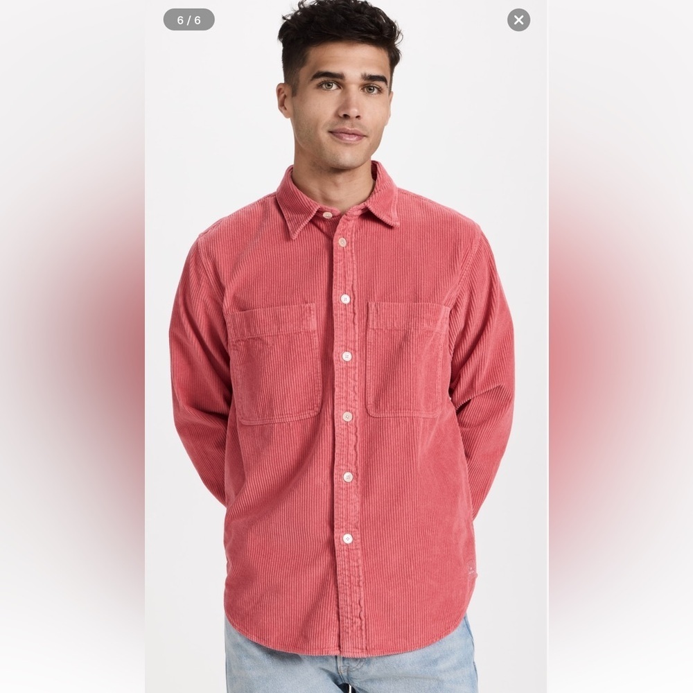 Paul Smith Gots-Certified Organic Cotton Casual Fit Corduroy Shirt Raspberry Xxl
